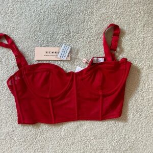 Red Bralette with Adjustable Straps